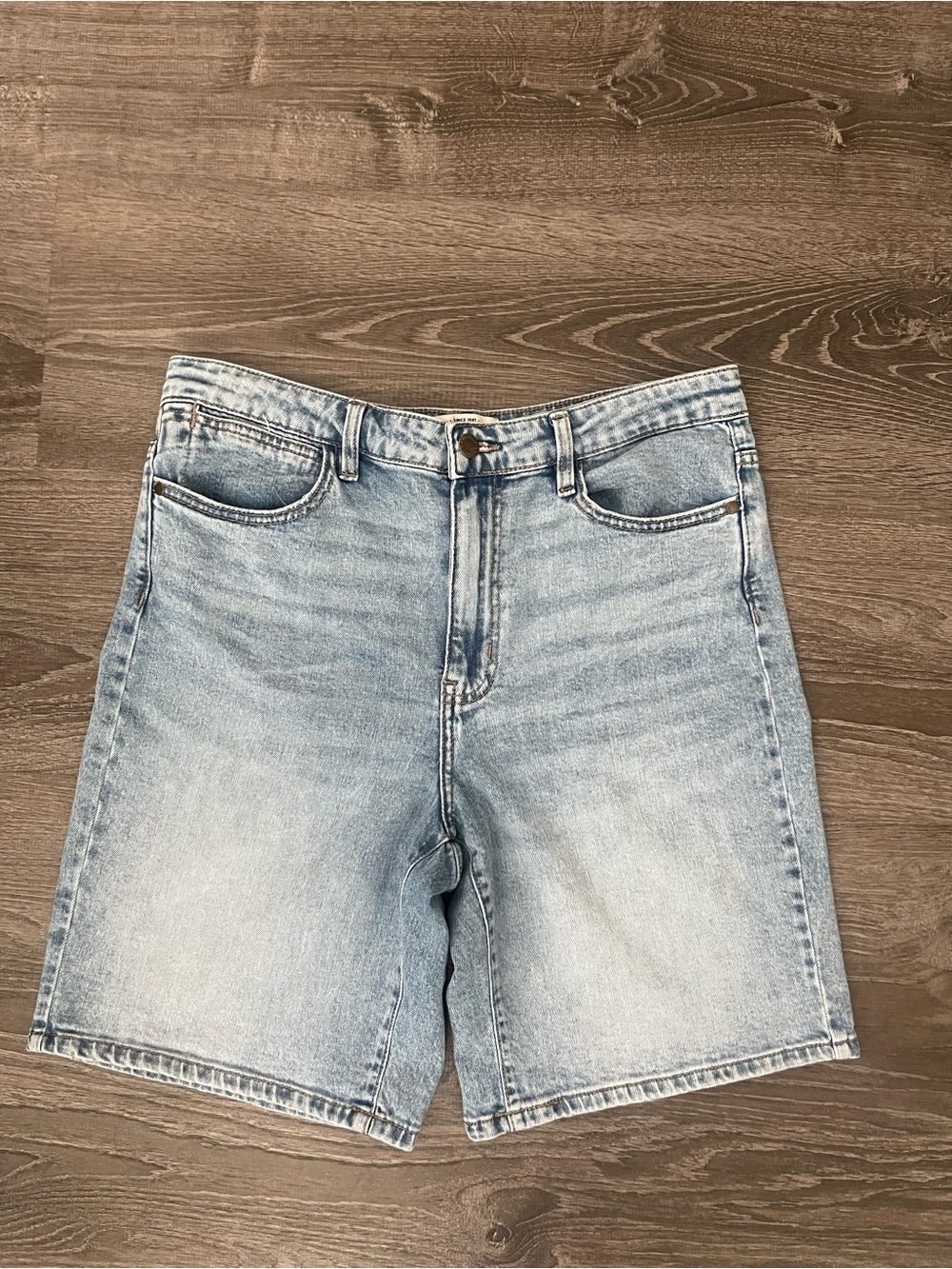 Wrangler Light Wash Denim‎ Jorts Size 12 Relaxed Fit Bermuda Shorts - Picture 7 of 7